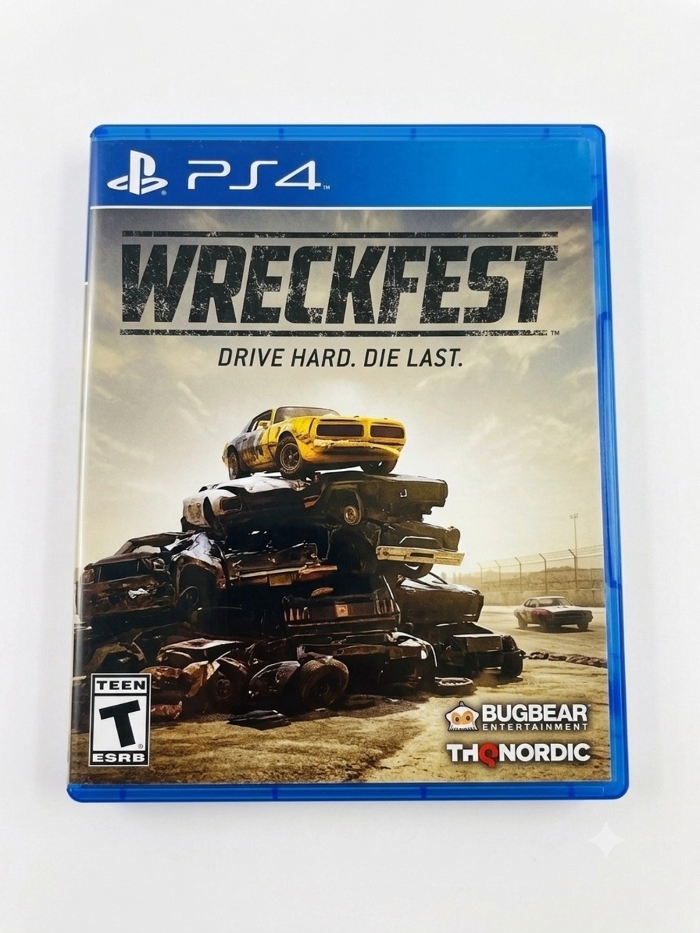 PS4 Wreckfest Game Case - Yellow Car Cover Art